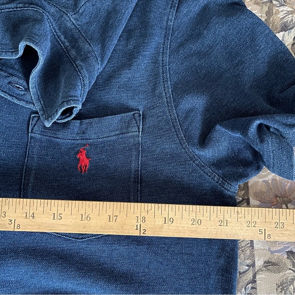 Ralph Lauren Blue Feather Mesh Polo - Mens:  Medium *Tall - Picture 2 of 3